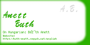 anett buth business card